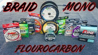 Which Fishing Line Braid vs Fluorocarbon vs Mono [upl. by Aneehsirk]