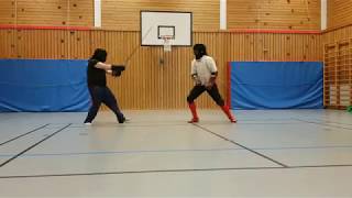 HEMA Longsword Fight Carl Ryrberg Pro VS Johan Vickberg Noob [upl. by Gunn]