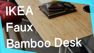 Ikea Real BAMBOO tabletop Anfallare with white Tillslag metal legs [upl. by Helprin416]