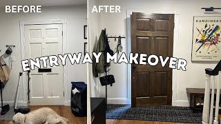 Small Entryway Makeover  Decorate with Me  Home Renovation Series [upl. by Hardman]