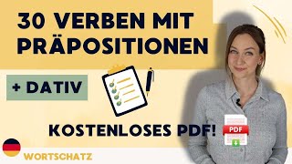 Verben mit Präpositionen  Dativ  30 Beispiele  Kostenloses PDF [upl. by Hartzke]