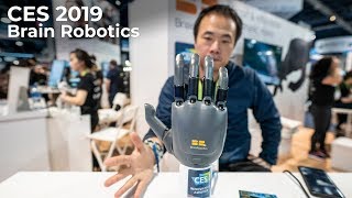 CES 2019  Brain Robotics artificially intelligent EMG Prosthetic Hand [upl. by Nobile]