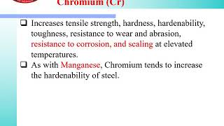 Ch 02 STEEL amp ITS ALLOY  Lect12 ALLOYING ELEMENTS AND THERE EFFECTS ON PROPERTIES OF STEEL [upl. by Agee]