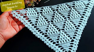 châle au crochet magnifique super facile pour débutants vous allez ladorerchâle triangle facile [upl. by Ekaterina]