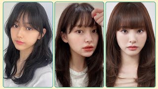 Modern Korean Bangs Hairstyle For inspiration  Trendy Haircut Designs [upl. by Lower554]