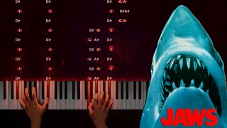 Jaws Main Theme Piano Tutorial [upl. by Ahtanamas]