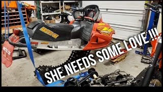 2003 Arctic Cat Firecat Snowmobile Gets Some Pre Season Maintenance  Suspension  Clutch Removal [upl. by Carlye]