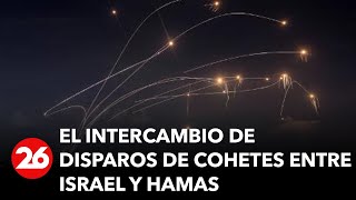 La cúpula de hierro de Israel intercepta cohetes [upl. by Nannette]