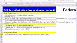 Excel 2010 Business Math 54 Calculate Social Security and Medicare Deductions [upl. by Akenehs545]