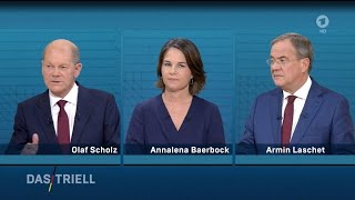 Schlagabtausch beim TVTriell – Umfrage bestätigt Scholz [upl. by Eardnoed]