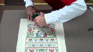 How To Frame A Cross Stitch  Demo Of Needlework Framing [upl. by Gretna255]