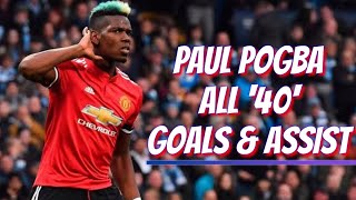 Paul Pogba All 40 Goals amp Assists For Manchester United with English Comentatory [upl. by Kwei]