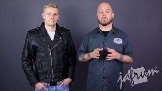 MJ402 Classic Leather Motorcycle Jacket Review at Jafrumcom [upl. by Sucramat]