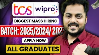 TCS amp Wipro Biggest Mass Hiring  Batch 20252024 2023  All Graduates  Last date to Apply🔥 [upl. by Rekab409]