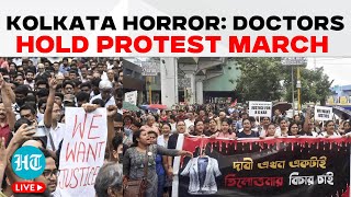 Kolkata Rape and Murder Case Doctors Hold Protest march From Swasthya Bhavan to CBI Office  LIVE [upl. by Ballinger407]