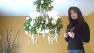 Video How To Decorate A Chandelier  Light Fixture For Christmas Part 3 [upl. by Ettenom]