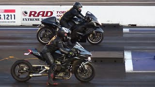 Hayabusa vs H2 Kawasaki Ninjarematch  superbikes drag racing [upl. by Latterll]