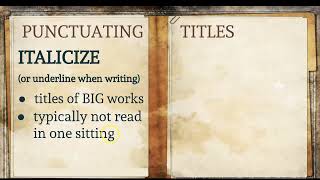 Punctuating Titles Notes [upl. by Evin]