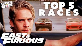 TOP 5 Races  Fast amp Furious Saga  Screen Bites [upl. by Afatsuom]