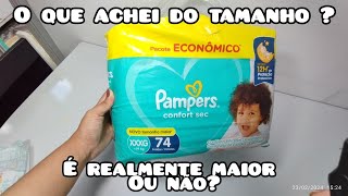 Lançamento da Pampers Tamanho xxxg Resenha com a minha opinião e primeiras impressões [upl. by Lemhaj933]