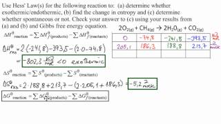 Calculate Reaction Change in Enthalpy Entropy and Free Energy [upl. by Ricky]