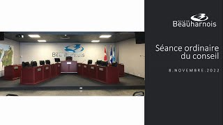 Ville de Beauharnois  Séance ordinaire du 8 novembre 2022 [upl. by Maude]