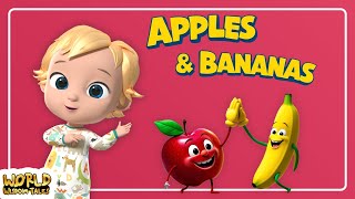 Apples amp Bananas  Learn amp Educational  Nursery Rhymes amp Kids Songs  Popular Nursery Rhymes [upl. by Chancelor333]