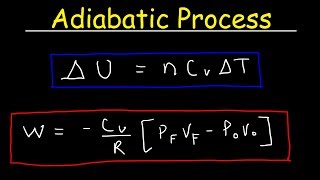 Adiabatic Process  Work Heat amp Internal Energy Gamma Ratio Thermodynamics amp Physics [upl. by Ahseinod]