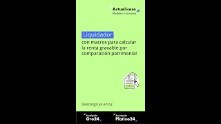 Liquidador con macros para calcular la renta gravable por comparación patrimonial shorts [upl. by Aleit]