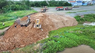 Greatest Activity dozers D60P pushed Soil with many SHACMAN delivery 25ton failloading [upl. by Ernald]