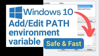 Addedit PATH environment variable in Windows 10 [upl. by Aros869]