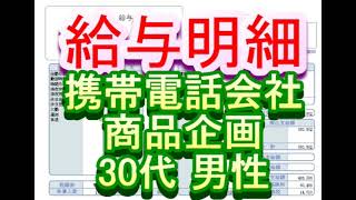 【給与明細】携帯電話会社 商品企画 30代男性 [upl. by Kciredes]