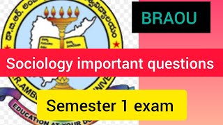 Dr BR Ambedkar open University examssociology importantquestions exams 2024 [upl. by Auria791]