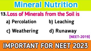 Mineral Nutrition MCQ 1  NEET AIIMS 2023  100 Chances [upl. by Ansilma442]