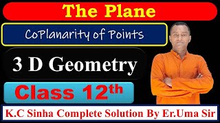 Concept of Coplanar PointsLec03General equation of plane By Er Uma Sir Class 12th [upl. by Atilemrac]