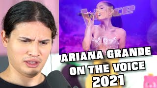 Vocal Coach Reacts to Ariana Grande on The Voice 2021 [upl. by Docile633]