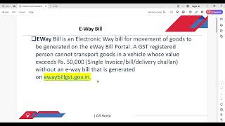 E way Bill  Meaning FeaturesImportanceDocuments required for Online portalValiditySupply [upl. by Sorcha]