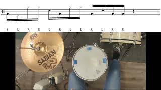 Linear Paradiddle Pattern for Drums drumlessons paradiddle rudiments drums [upl. by Kera]