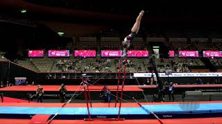 MORDENTI Celeste LUX  2021 Artistic Worlds Kitakyushu JPN  Qualifications Uneven Bars [upl. by Ibmab488]