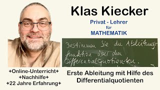 YT677 Mathematik  Erste Ableitung mit Hilfe des Differentialquotienten [upl. by Ylremik870]