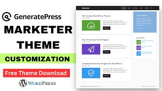 GeneratePress Marketer Theme Customization Step By Step Guide  Like Pro [upl. by Apple]