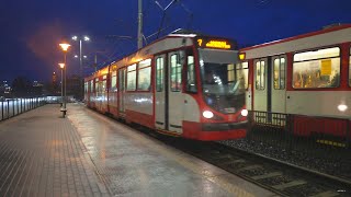 Poland Gdańsk tram 7 ride from Pohulanka to Odrzanska  walk to Kuchnia Orientalna [upl. by Papke]