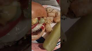 Brioche Bun Turkey Burger with Provolone Cheese food dinnerfood nflappetizers burger [upl. by Geer]