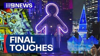 Final preparations underway for Vivid Sydney  9 News Australia [upl. by Earaj]