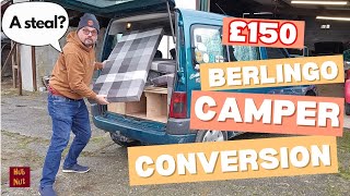 Berlingo Microcamper conversion for £150 Did I get a bargain Boot jump time [upl. by Aeret278]