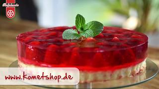 Erdbeerkuchen mit Rotplombe Tortenguss und Cremespeise [upl. by Godard36]