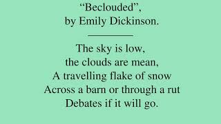 Poem by Emily Dickinson “Beclouded” [upl. by Earased358]