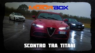 Alfa Romeo Giulia Quadrifoglio vs BMW M4 GTS vs Mercedes C 63 AMG S la sfida in pista ENGLISH SUB [upl. by Babara355]