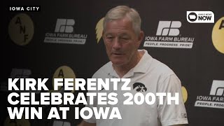 Kirk Ferentz reacts to winning his 200th game as head coach of the Iowa Hawkeyes [upl. by Dorette]