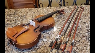 Comparing Inexpensive Violin Bows In The 2040 Range [upl. by Ahsed256]